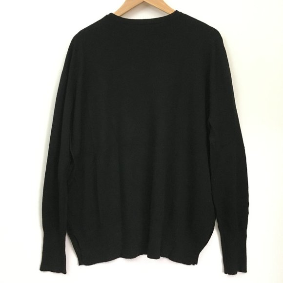 Crew Neck Sweater Made in Korea Womens Size Large Long Sleeve Black - Picture 5 of 10